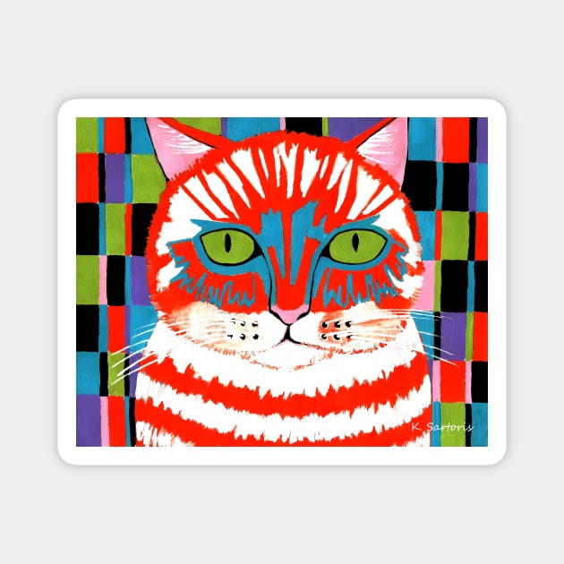 BAD Cattitude Cat Painting Magnet by SartorisArt1