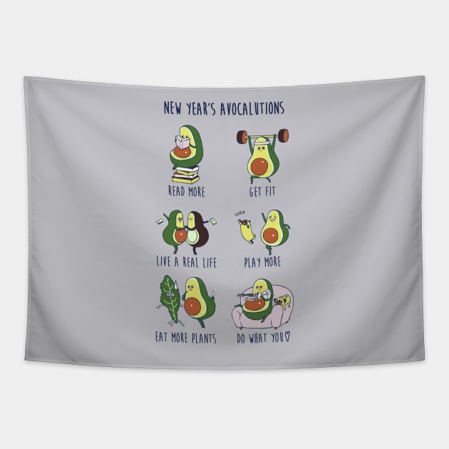 New Year's Resolutions with Avocado Tapestry by huebucket