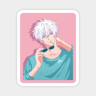 The handsome anime boy with white hair Magnet