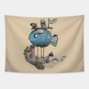 A robot-fish-zeppelin Tapestry