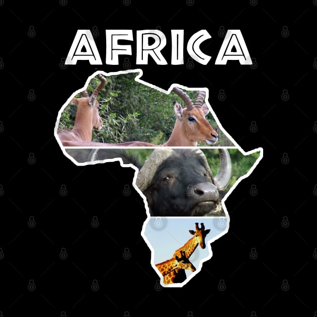 African Wildlife Continent Collage by PathblazerStudios