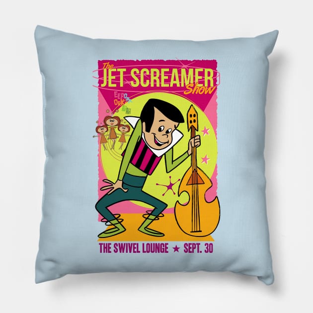 Jet Screamer: Live at the Swivel Club show poster Pillow by UnlovelyFrankenstein