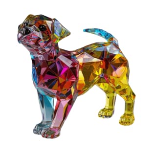 Colourful Crystal Glass Dog Figurine T-Shirt