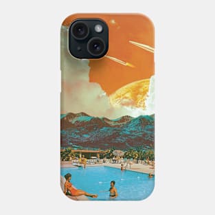 The Pool Place At The Summer Moon - Space Collage, Retro Futurism, Sci-Fi Phone Case