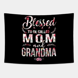 Blessed To Be Called Mom And Grandma Floral Tapestry