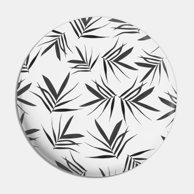 Blackwhite leaves pattern Pin by PrintedDreams