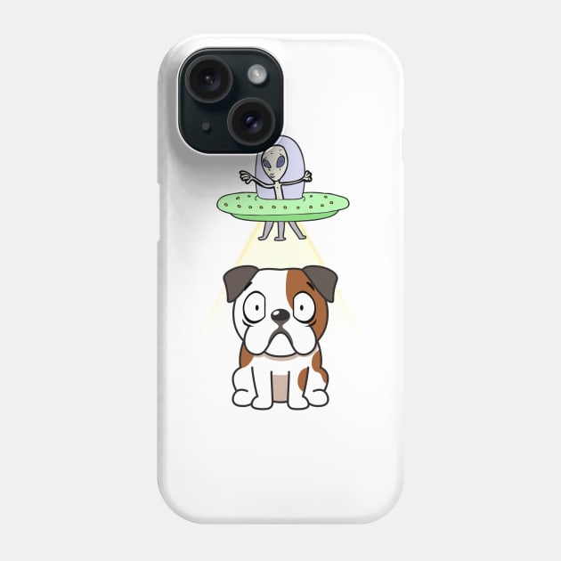 Funny bulldog is being abducted by aliens Phone Case by Pet Station