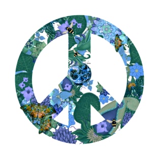 Peace Symbol Natures Garden T-Shirt