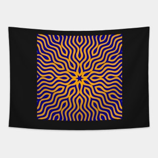 blue orange Tapestry