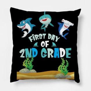 First Day Of 2nd Grade Sharks Students Happy Back To School First Day Of School Pillow