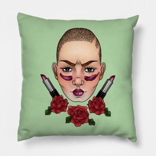 "Warpaint" Original Tattoo Style Art Pillow