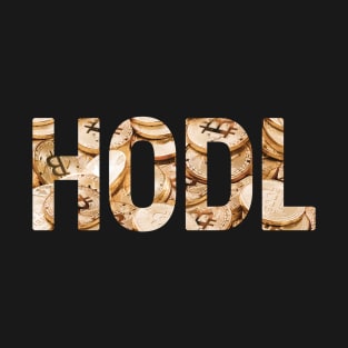 HODL text with bitcoin pattern T-Shirt