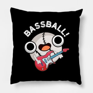 Bass-ball Funny Baseball Bass Guitarist Pun Pillow