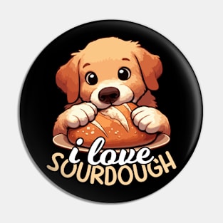 Dog Eating Sourdough Pin