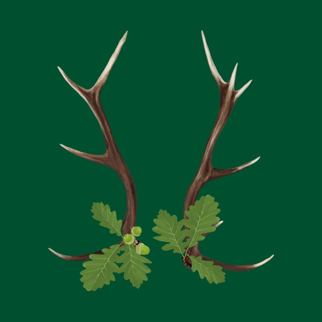 Oak and Antlers by artsandherbs