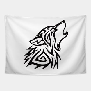 Tribal Wolf Howl Tapestry