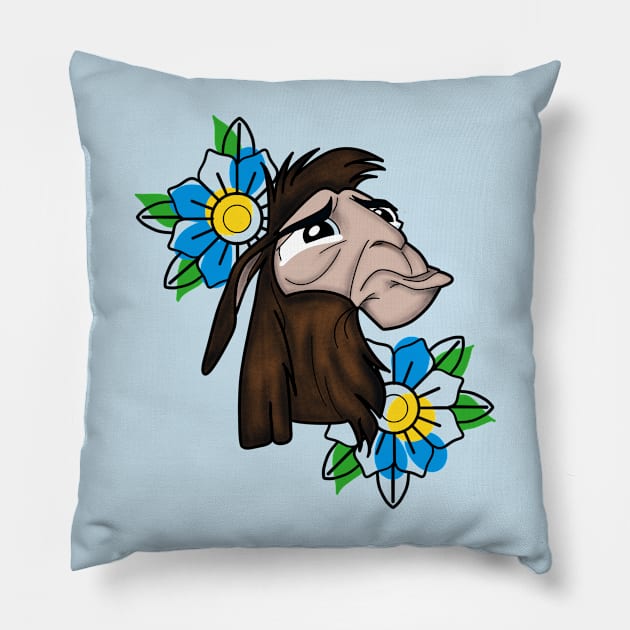 Sad Kuzco Llama Pillow by Jahaziel Sandoval