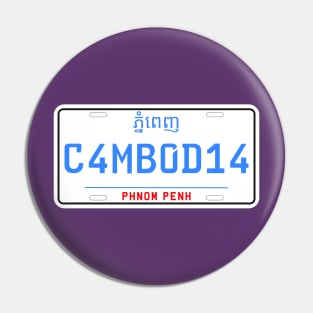 Cambodia car license plate Pin