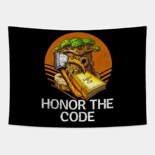 Honor The Code - Lumberjack Logger Tree Trimmer Log Hauler Tapestry