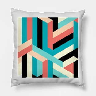 Abstract 3d  isometric buildings Pillow