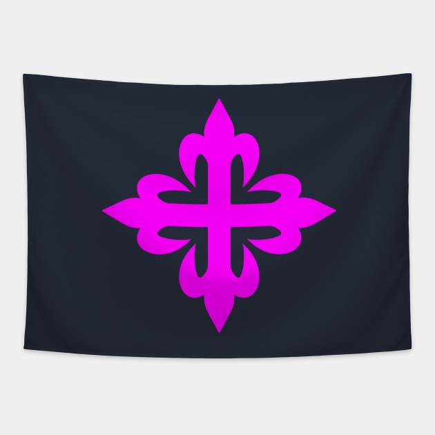 Flowered cross (pink) Tapestry by PabloDeChenez