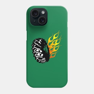 Car tire on fire Phone Case