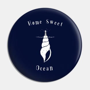 Home Sweet Ocean with a Lighthouse and a Sea Snail under the Sea Pin