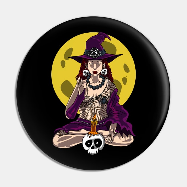 Witch Yoga Meditation Pin by underheaven