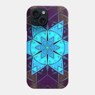 Mosaic Kaleidoscope Flower Purple and Blue Phone Case