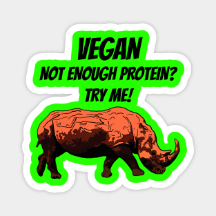 Funny Vegan Rhino Magnet