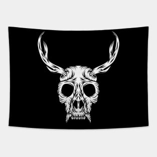 Creepy Gorilla Antlers Cool Unique Animal Skull Tapestry