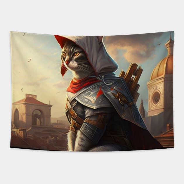 Cat assassin Tapestry by Geek Culture