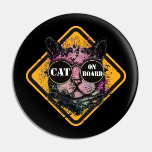 Cat on board Pin