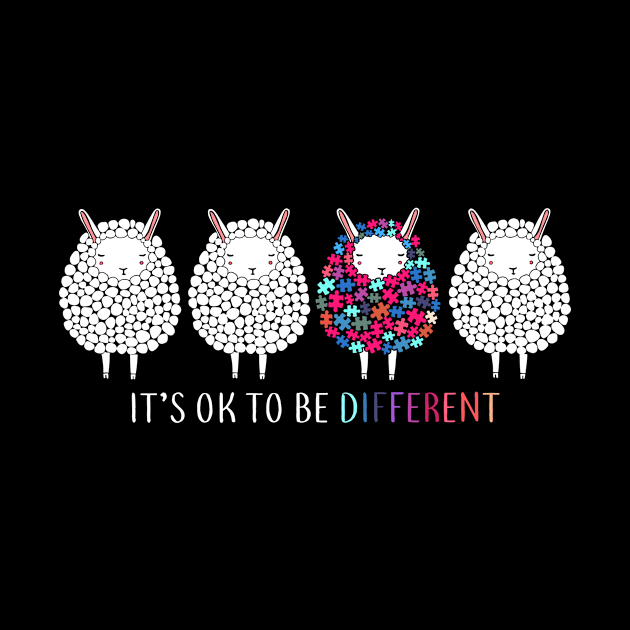 It's Ok To Be Different Sheep Autism by Rumsa
