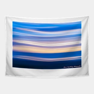 Coastal abstract wavy clouds over horizon, sea and beach Tapestry