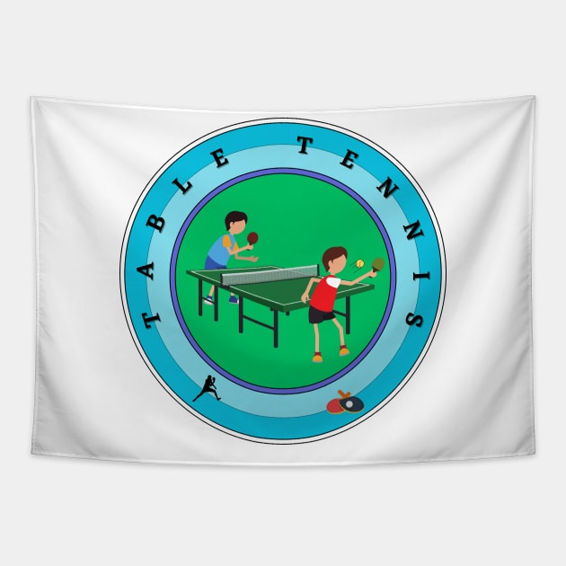 Table Tennis Tapestry by Tanu Fashion