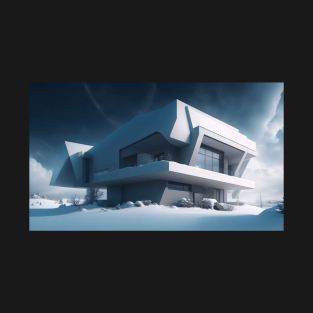 White futuristic house in snowy place T-Shirt