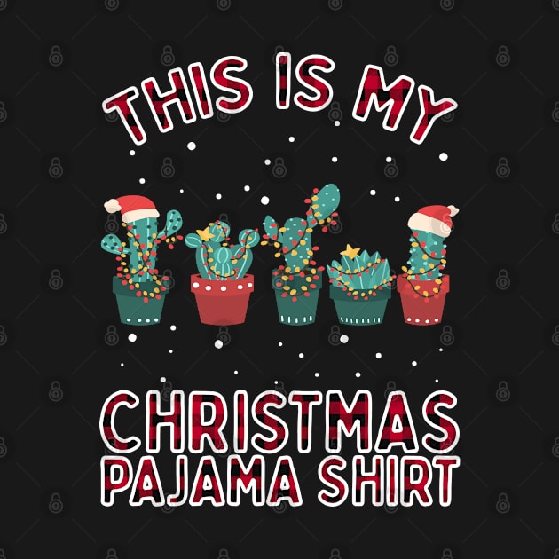 Christmas Succulent Shirt Gift Xmas Lights Cactus Pajamas by VDK Merch