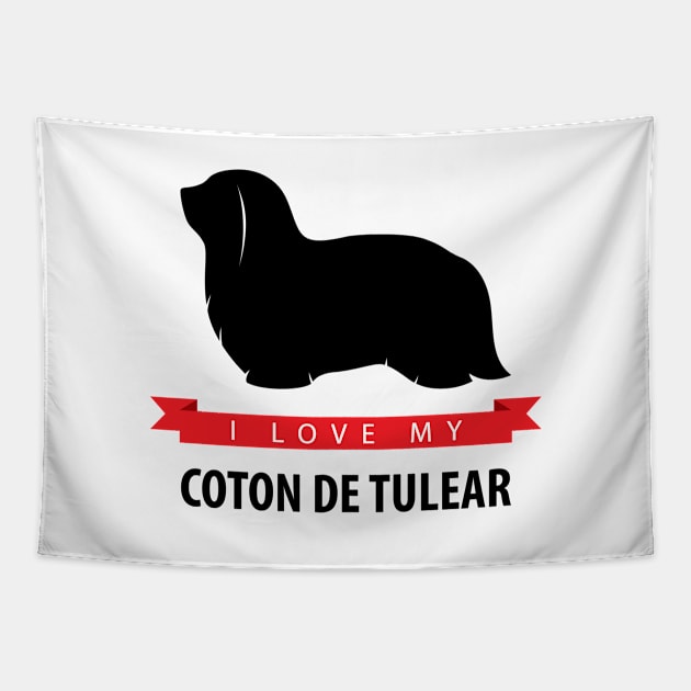 I Love My Coton de Tulear Tapestry by millersye