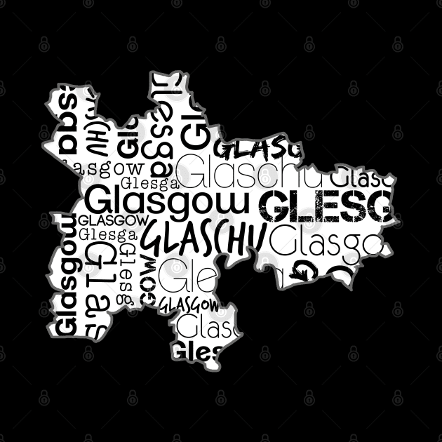 Glasgow City Map With Text by MacPean