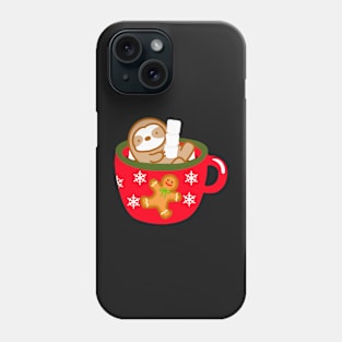 Cute Christmas Hot Chocolate with Marshmallow Sloth Phone Case