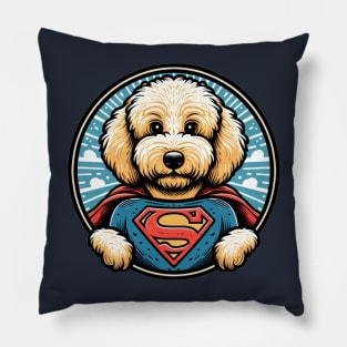 Super Doodle Dog Super Hero Art Pillow