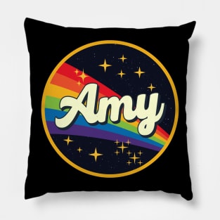 Amy // Rainbow In Space Vintage Style Pillow