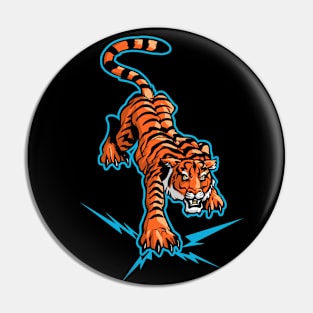 Tiger and lightning Pin