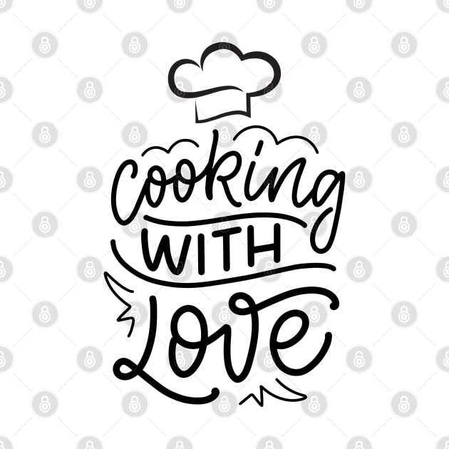 Cooking with love chef hat design by artsybloke