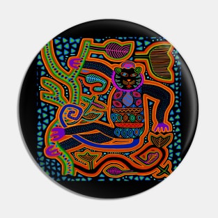 Kuna Indian Shaman Gato Pin