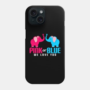 Adorable Pink or Blue We Love You Baby Elephants Phone Case