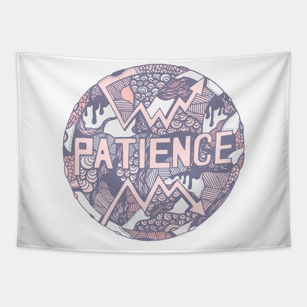 Npink Circle of Patience Tapestry by kenallouis