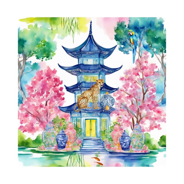 The Blue Pagoda tale by SophieClimaArt