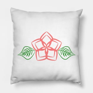 Star Blossom with green leaves Pillow